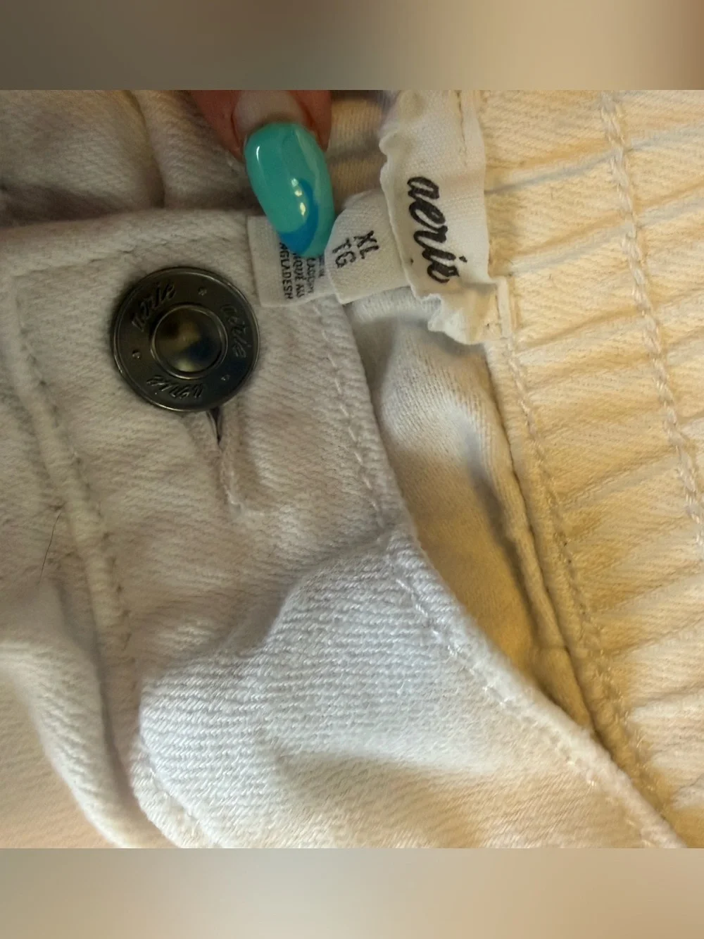 aerie White Denim short